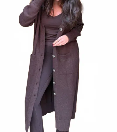 525 America Kit Wool Duster Cashmere Cardigan In Coffee Bean In Multi
