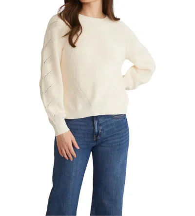 525 America Lace Back Raglan Sweater In White