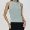 525 America Lani Cotton Sleeveless Knit Tank In Silt Green In Multi