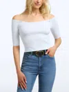 525 AMERICA LEAH CROP TOP IN BLEACH WHITE