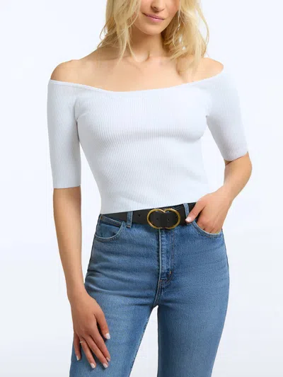 525 America Leah Crop Top In Bleach White