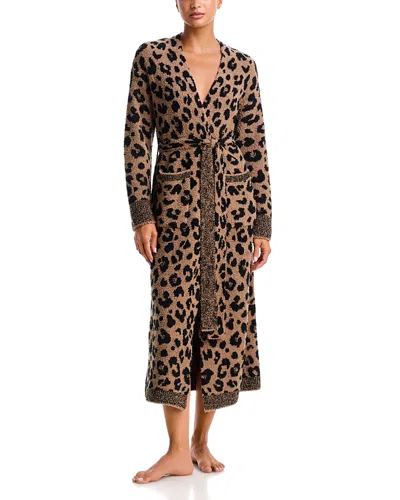525 America Leopard Jacquard Belted Robe In Animal Print