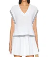 525 America Lizzie Cable Varsity Vest Sweater In Bleach White Multi In Multi