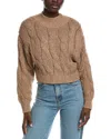 525 America Lola Lurex Cable Cropped Pullover In Brown