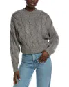 525 America Lola Lurex Cable Cropped Pullover In Gray