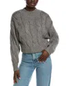 525 America Lola Lurex Cable Cropped Pullover In Gray