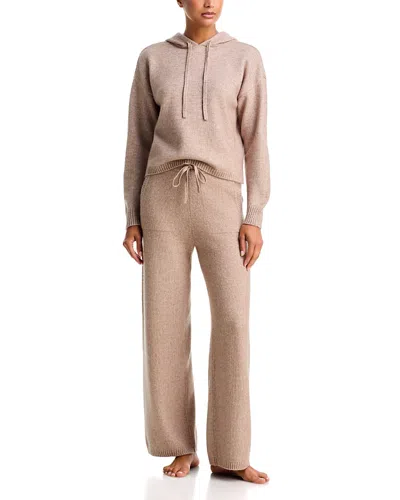 525 America Long Sleeve Hoodie & Wide Leg Pants Knit Lounge Set - Exclusive In Neutral