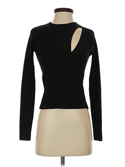 Pre-owned 525 America Long Sleeve Top Black Keyhole Neckline Tops