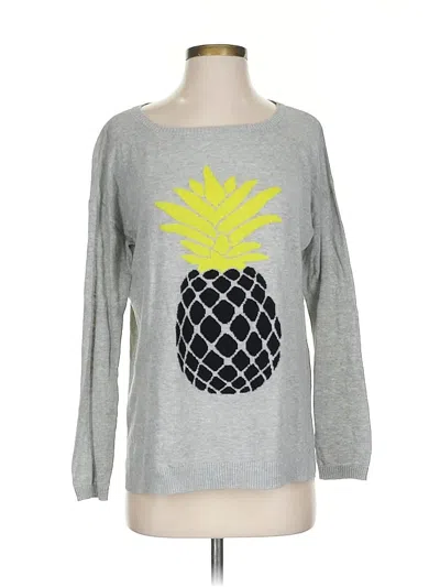Pre-owned 525 America Long Sleeve Top Gray Scoop Neck Tops