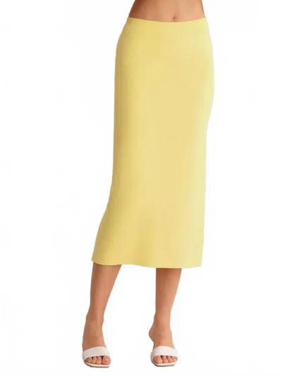 525 America Lucia Knit Midi Skirt In Yellow