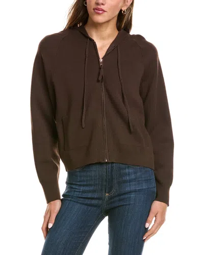 525 America Luxe Zip Front Hoodie In Brown