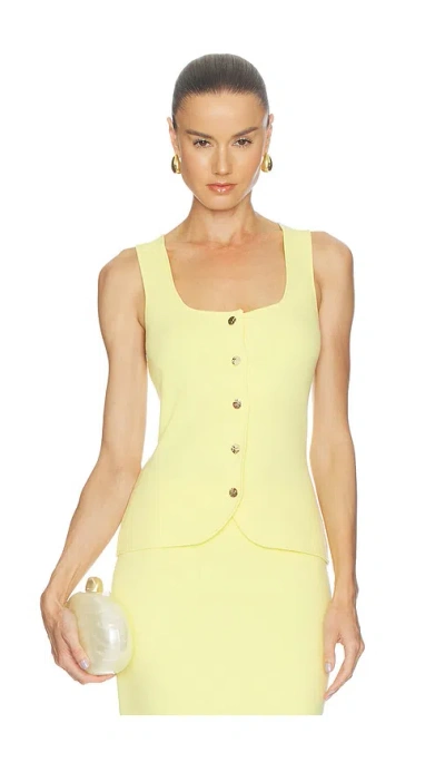 525 America Maria Button Front Corset Top In Yellow