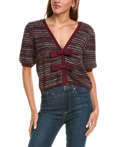 525 America Marled Bow Front Cardigan In Multi