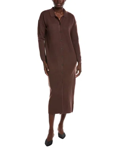 525 America Maxi Sweater Shirtdress In Burgundy