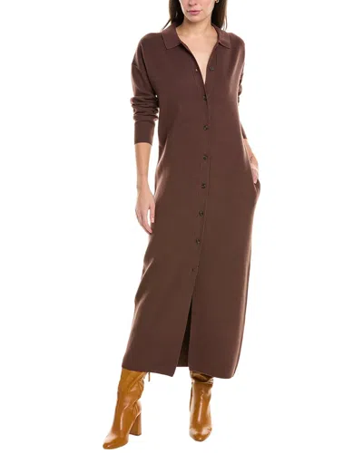 525 America Maxi Sweater Shirtdress In Brown
