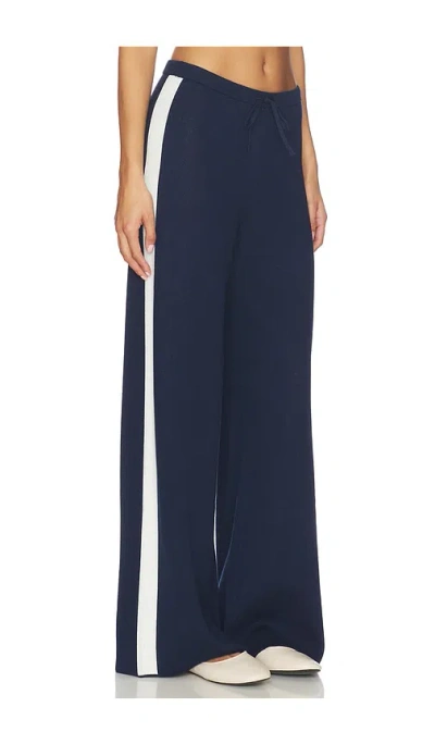 525 America Merritt Drawstring Striped Wide Leg Pant In Blue
