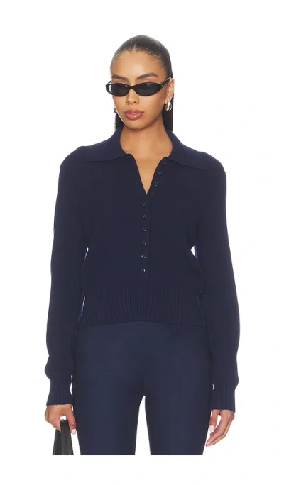 525 America Millicent Extended Placket Collared In Dark Blue