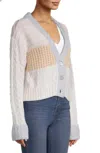 525 America Mixed Media Cardi In Silver Multi