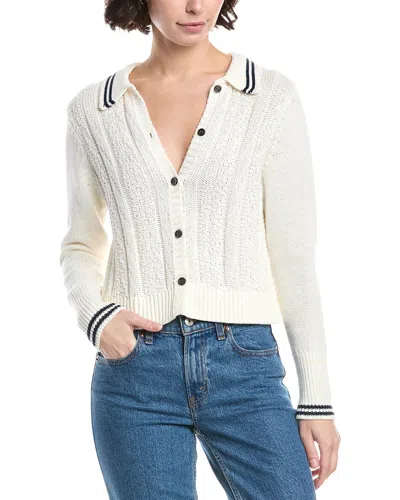 525 America Mixed Stitch Cardigan In White