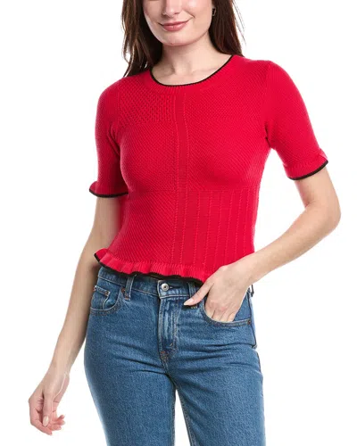 525 America Mixed Stitch Ruffle Pullover
