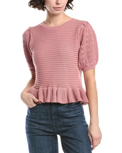 525 America Mixed Stitch Sweater In Pink