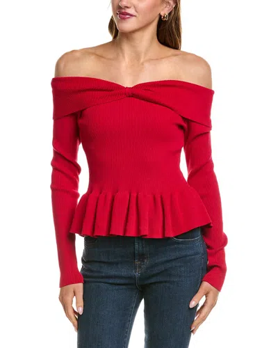 525 America Morgan Peplum Top In Red