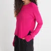 525 AMERICA NOLA RIB CREWNECK SWEATER IN FUCHSIA