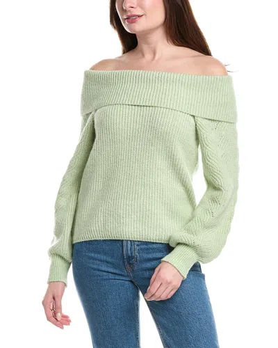 525 America Off-shoulder Relaxed Wool-blend Pullover In Green