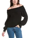 525 America Off-shoulder Relaxed Wool-blend Pullover In Black