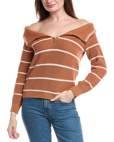 525 AMERICA 525 AMERICA OFF-SHOULDER STRIPE PULLOVER