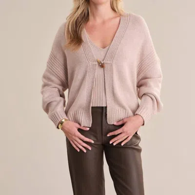 525 America Olivia Textured Cardigan In Beige In Neutral