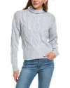 525 America Oversized Cable Funnel Neck Pullover In Gray