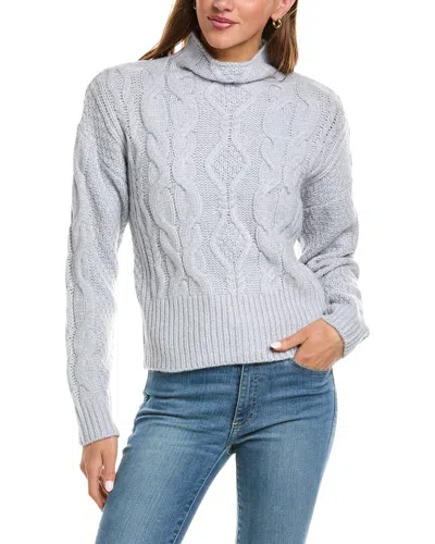 525 America Oversized Cable Funnel Neck Pullover In Gray