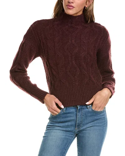 525 America Oversized Cable Funnel Neck Pullover In Brown