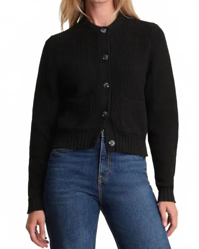 525 America Palmer Crewneck Pocket Cardigan In Black
