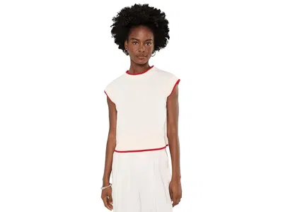 525 America Pearl Cap Sleeve Pullover Women's Sweater Chalk: Lg In White