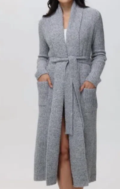 525 America Petunia Fuzzy Robe In Light Heather Grey In Gray