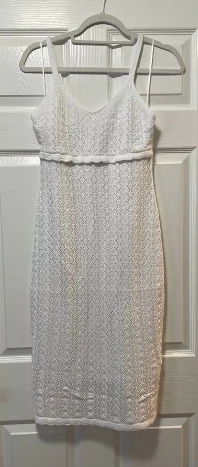 525 America Pointelle Dress In Bleach White In Grey
