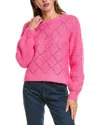 525 America Pointelle Lofty Wool-blend Pullover In Pink