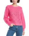 525 America Pointelle Lofty Wool-blend Pullover In Pink
