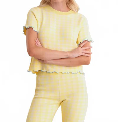 525 America Poppy Lettuce Edge Sweater In Lemon Meringue Combo In Yellow
