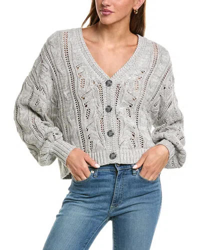 525 America Pretty Cable Cardigan In Gray