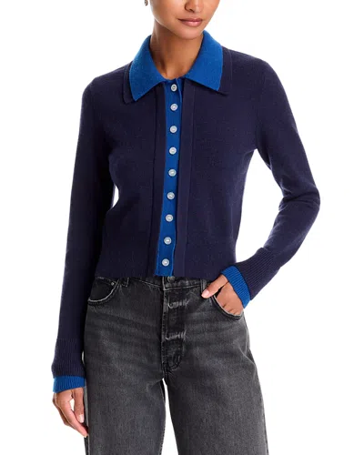 525 America Priscilla Layered Look Polo Cardigan Sweater In Black