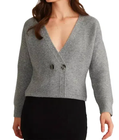 525 America Quinn Double Breasted Sweater In Smoke Grey In Green