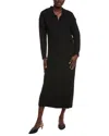 525 America Raya Pointelle Polo Sweaterdress In Black