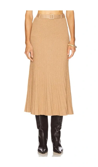 525 America Rory Pleated Midi Skirt In Brown