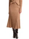 525 America Rory Pleated Midi Skirt In Fawn Heather In Brown