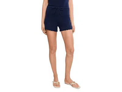 525 America Rosalia Lace Hem Shorts Women's Jumpsuit & Rompers One Piece Dark Blue: Lg
