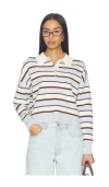 525 America Seraphina Cropped Rugby Pullover In Neutral