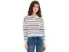 525 America Seraphina Cropped Rugby Pullover In Blue